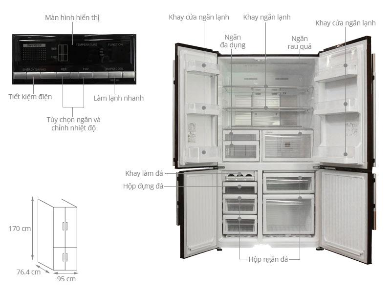 Tủ lạnh Mitsubishi Electric 580 lít MR-L72EH-BRW