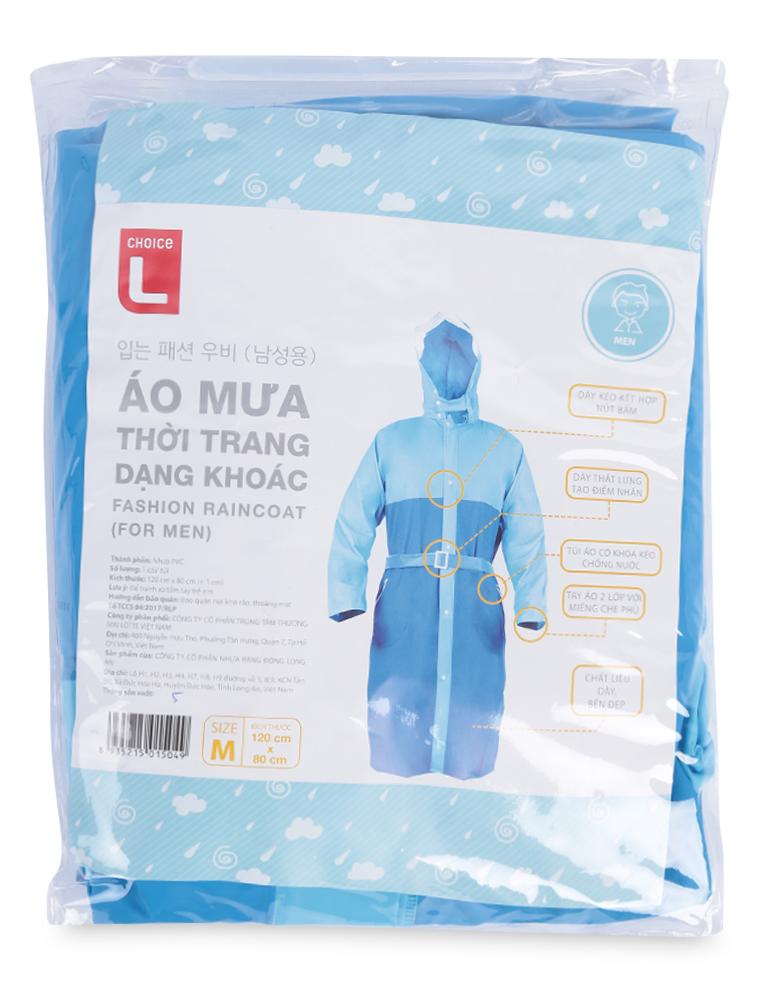 Áo Mưa Thời Trang Dạng Khoác Nam Choice L (CL) Size M (120 x 80cm)