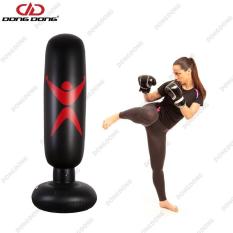 Bao tập đấm đá Boxing PVC 1.6m BƠM HƠI, trụ tập võ di động gấp gọn cao cấp – DONGDONG