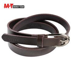 Thắt Lưng Nữ/ Dây Nịt Nữ Da Bò 100%, Thiết Kế Theo Nhiều Phong Cách, Khóa Kim Lỗ, Bản 2cm Minh Tâm MT634-02B (Đen Or Nâu)