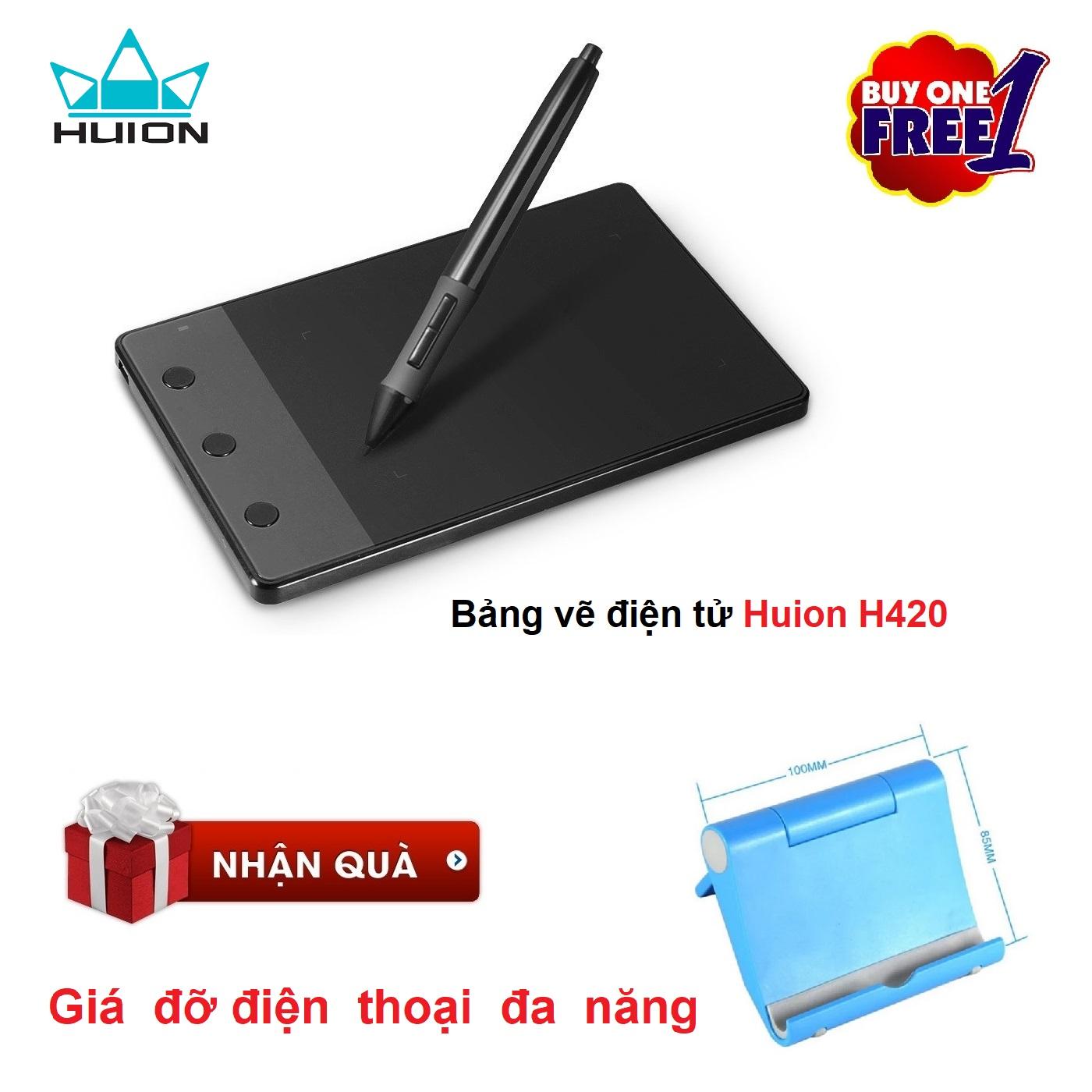 Huion H420: Với Huion H420, đây là một trong những sản phẩm bảng vẽ cảm ứng có giá thành phải chăng mà chất lượng lại tuyệt vời. Thiết kế nhỏ gọn, dễ mang theo mang đến khả năng linh hoạt cao, giúp cho người dùng có thể sáng tạo mọi lúc mọi nơi.