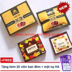 Giảm cân Đông Y Mộc Linh X3 – Tặng kèm 20v detox ban đêm và Tặng kèm mặt nạ dưỡng da