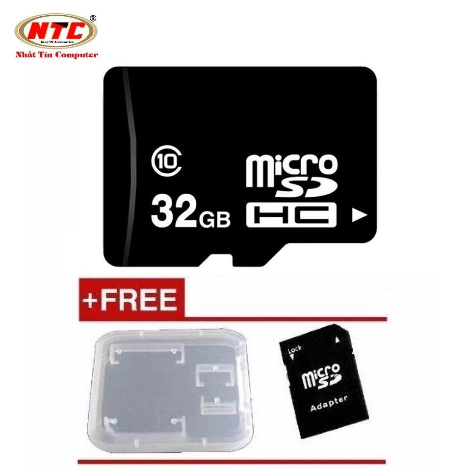 Thẻ nhớ microSDHC NTC 32GB Class 10 (Đen) + Tặng adapter và hộp thẻ