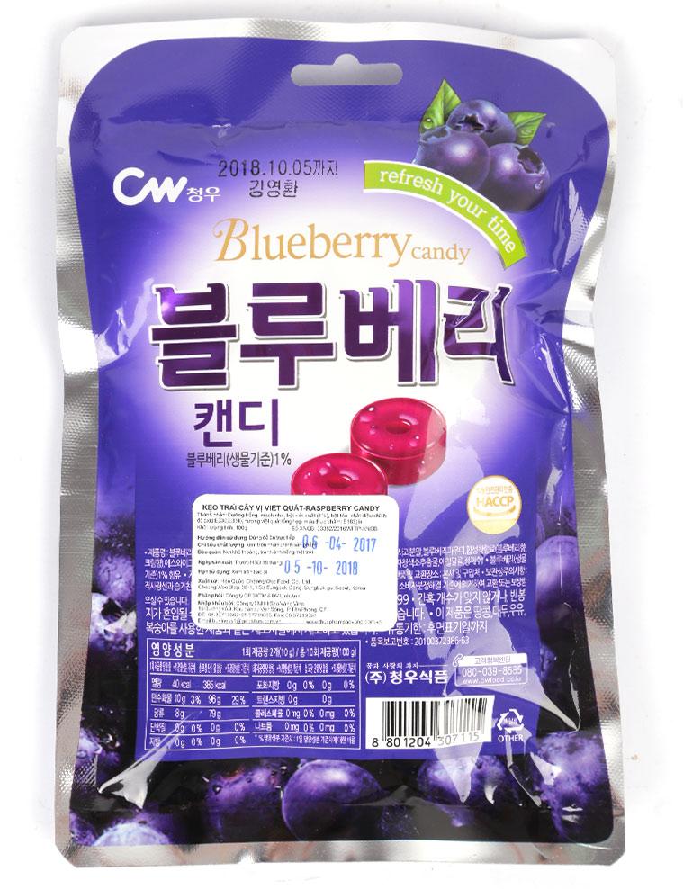 Kẹo trái cây vị việt quất CW Hàn Quốc (100g)