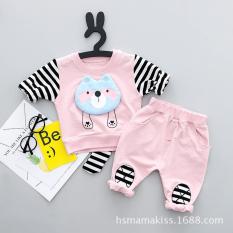 Đồ Bộ thun da cá dài tay thu đông in hình cáo có đuổi( Xanh- Vàng- Hồng) cho bé trai và bé gái từ 8kg đến 20kg