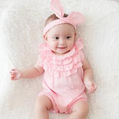 Đồ body / Bodysuit áo liền quần kèm băng đô nơ cho bé gái rẻ đẹp