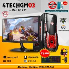 Máy tính chơi Game 4TechGM03 core i5, ram 8GB, hdd 500G, vga GTX750 + màn hình LG 22 inch(chuyên GTA, Overwatch) – Tặng phím chuột Gamers DareU & Tai nghe Gaming 7.1 GS510.