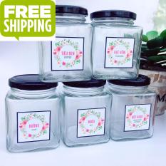 Bộ 05 hũ gia vị thủy tinh VUÔNG 280ML (tặng bộ nhãn dán gia vị) – Bấm theo dõi nhận ngay 10k đồng không điều kiện