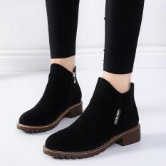 Giày Bốt Nữ Cổ Ngắn 3Fashion Shop Khóa Kéo Da Mềm Êm Chân – 3099