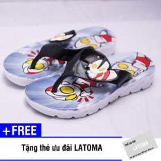 Dép xỏ ngón bé trai họa tiết siêu nhân cao cấp Latoma TA1191 (Đen)+ Tặng kèm thẻ ưu đãi Latoma