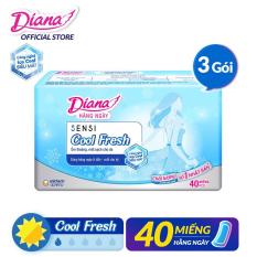 Bộ 3 gói Băng vệ sinh Diana hàng ngày Sensi Cool Fresh gói 40 miếng