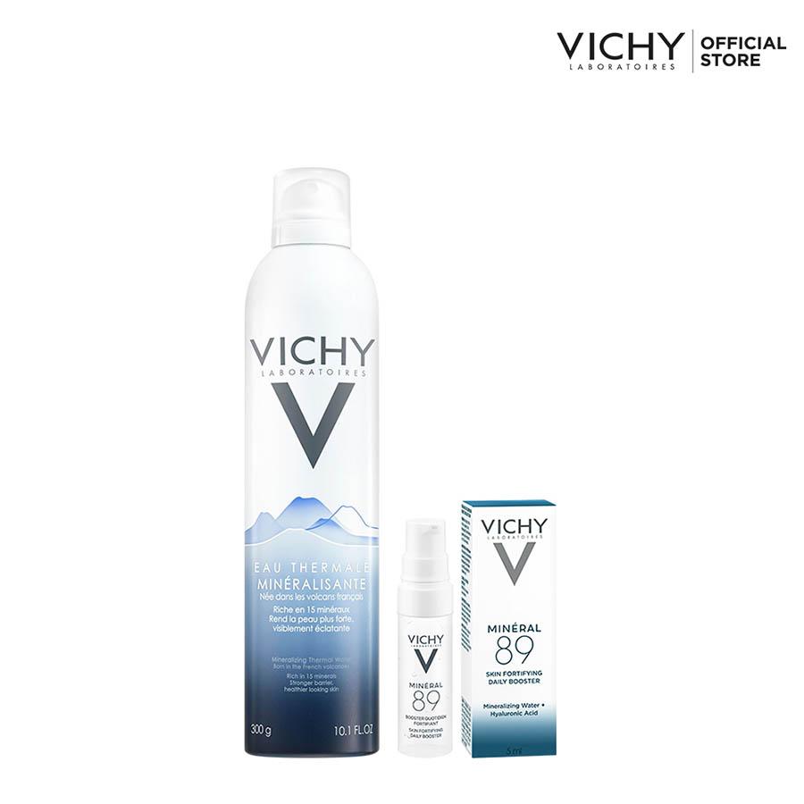 Xịt khoáng dưỡng da Vichy Mineralizing Thermal Water 300ML + Tặng dưỡng chất khoáng cô đặc Mineral 89 5ML