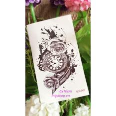 Combo 6 tấm hình xăm dán tattoo 10x6cm hoa văn đồng hồ hoa MX-540 (Một tấm gồm nhiều hình. Mua 1 tặng 1 mini tattoo)