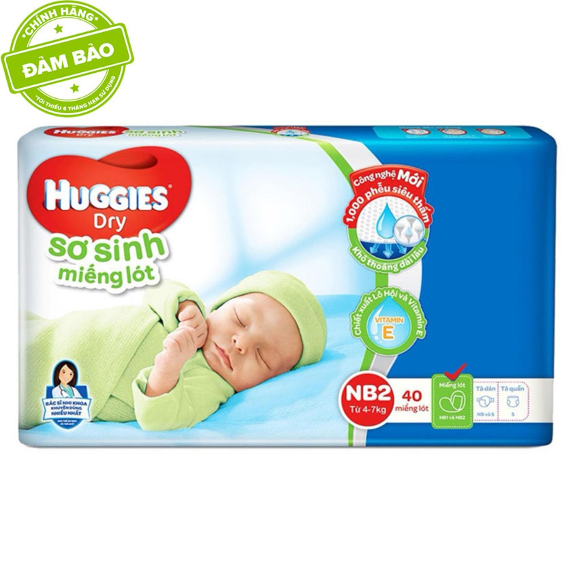 Miếng lót sơ sinh Huggies Newborn 2 (4-7kg) - N40 (Gói 40 miếng)