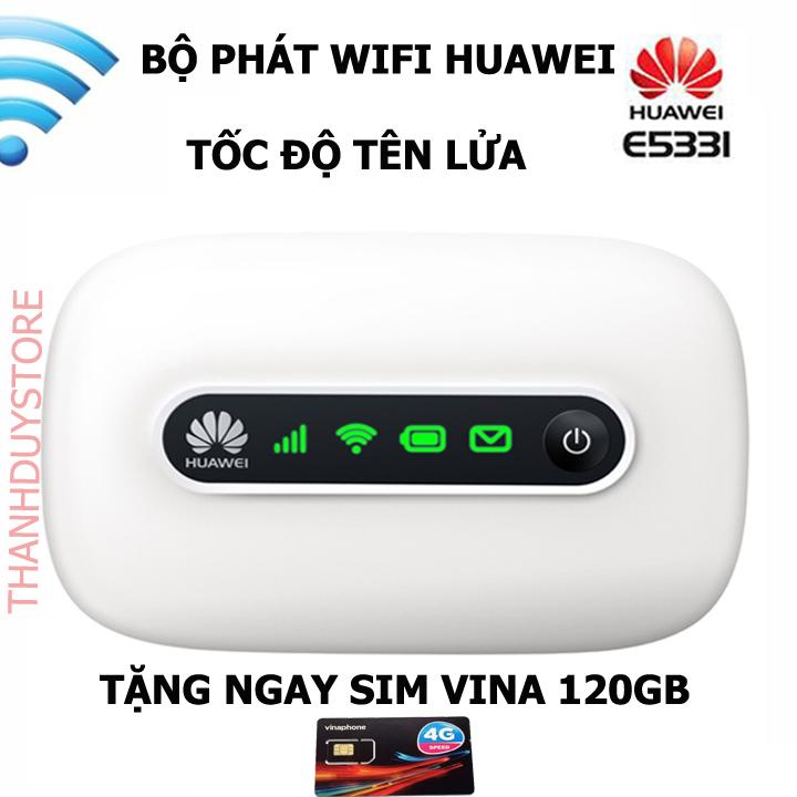 Bộ phát Wifi 3G 4G LTE HUAWEI E5331 (Trắng) - Hãng Phân Phối Chính Thức - Tặng Kèm Siêu Sim...