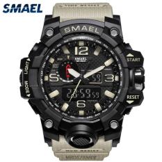 SMAEL Thương Hiệu Hiển Thị Kép Đồng Hồ Đeo Tay Báo Động Quân Sự Quartz Đồng Hồ Nam Quà Tặng LED Kỹ Thuật Số của Nam Giới Thể Thao Xem