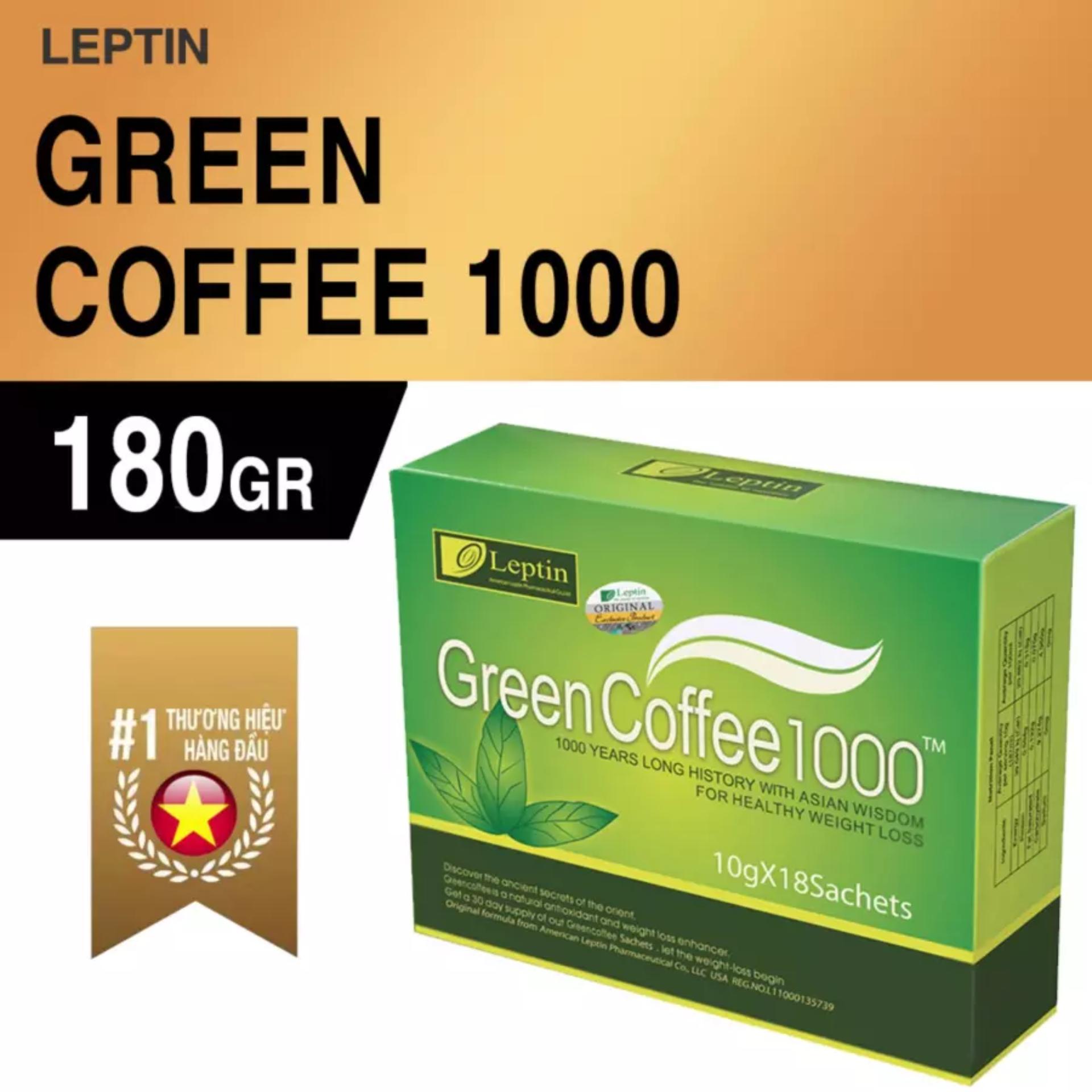 Bộ 2 hộp Coffee giảm cân Green Coffee 1000 chính hãng từ Mỹ