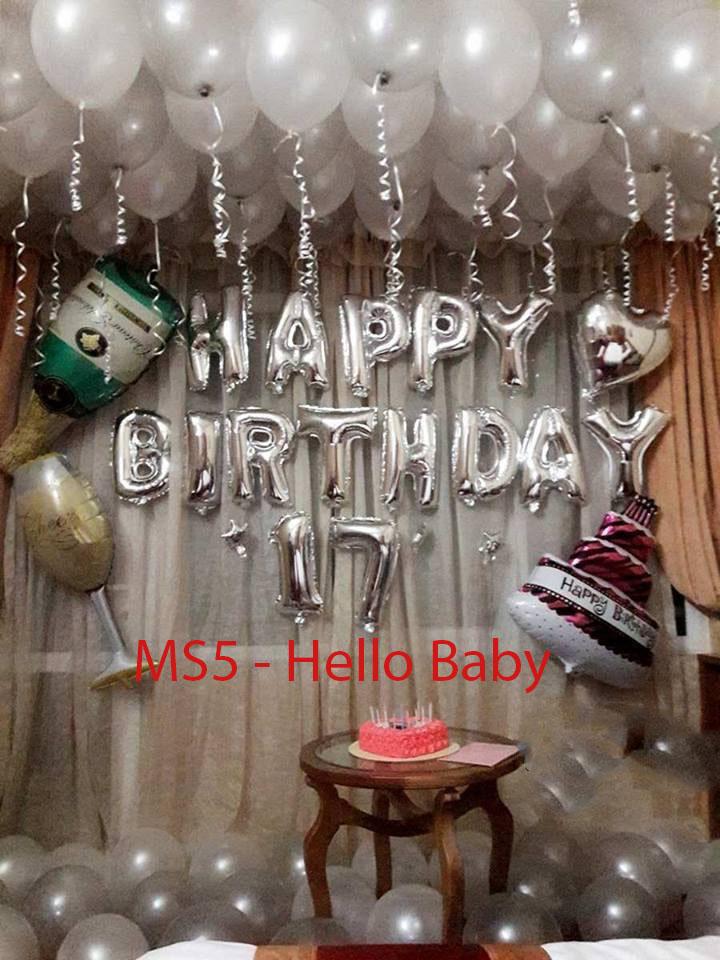MS3 - Combo trang trí sinh nhật (Tặng kèm bơm bóng + băng dính + ruy băng)
