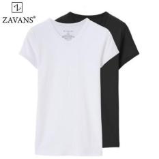 Combo 2 áo thun nam cổ tim ZAVANS(Trắng/Đen)