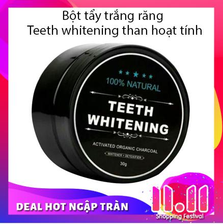 Bột tẩy trắng răng Teeth whitening than hoạt tính cao cấp chống mùi hôi răng miệng cũng như giúp răng...