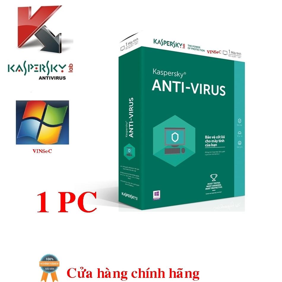 Phần mềm diệt virus máy tính Kaspersky Anti-Virus 1PC box (bản quyền 1 năm)