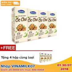 Thùng 12 lốc Sữa đậu nành Vinamilk hạt Óc chó – Lốc 4 hộp x 180ml+ Tặng 4 hộp cùng loại