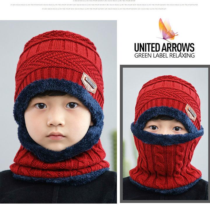 Mũ len cho bé kèm khăn lót nỉ siêu ấm, Mũ len cho bé, Mũ len cho bé trai, Mũ...
