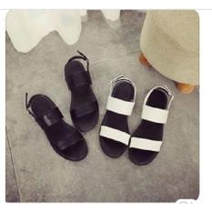 Giày sandal 2 quai lót đen-màu đen