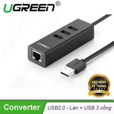 Bộ chia 3 cổng USB 2.0 kèm cổng mạng Ethernet 10/100Mbps dài 20cm Ugreen CR129 30298 – Hãng phân phối chính thức