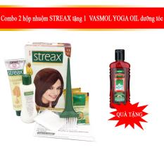 Combo 2 hộp thuốc nhuộm tóc Streax màu Nâu đậm