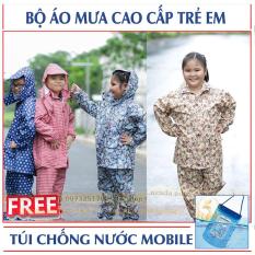 Bộ Quần Áo Đi Mưa Cho Bé : Mẫu 2018 + Tặng túi chống nước Mobile (BO.AOMUA.TE)