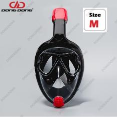 Mặt nạ lặn Full Face BLACK – mắt KÍNH CƯỜNG LỰC, gắn được GOPRO, SJCAM tầm nhìn 180 độ, Ống thở van 1 chiều ngăn nước – DONGDONG
