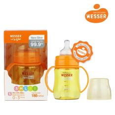 Bình sữa Wesser Nano Silver cổ rộng 180ml (Màu vàng)