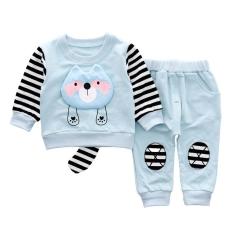 Bộ thun cotton da cá dài tay thu đông in hình cáo có đuổi( Xanh- Vàng- Hồng) cho bé trai/ bé gái từ 8kg đến 20kg