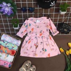 váy cotton dài tay cho bé gái từ 9-22kg