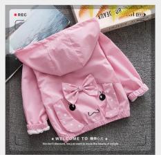 Áo khoác dù 2 lớp thiết kế mới may hình chó có tai phù hợp bé gái từ 8kg đến 20kg( Màu Đỏ, vàng, hồng)