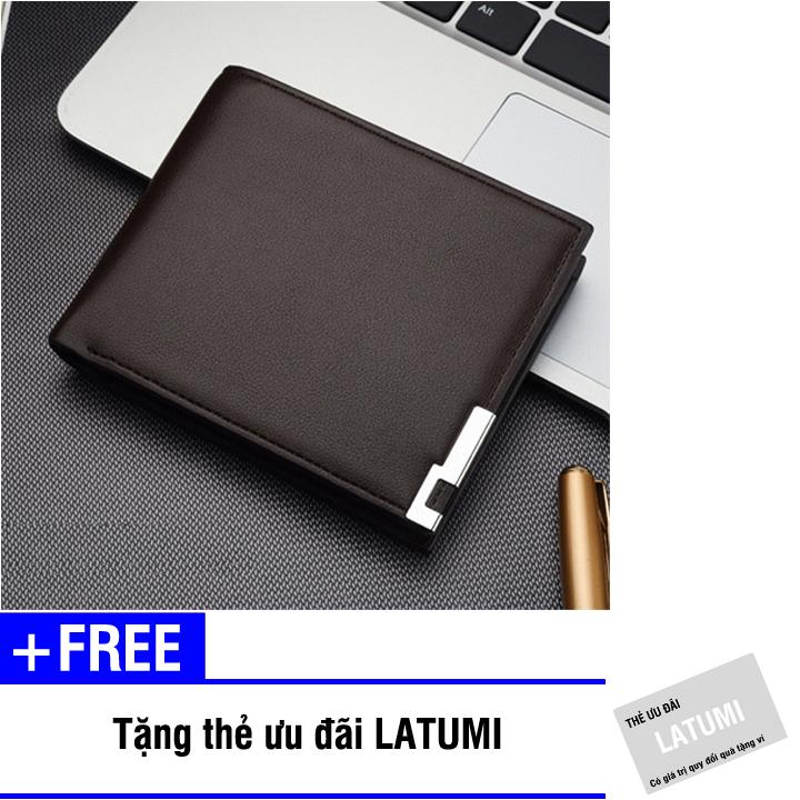 Bóp ví nam ngang da PU Latumi S2561 + Tặng kèm thẻ ưu đãi Latumi