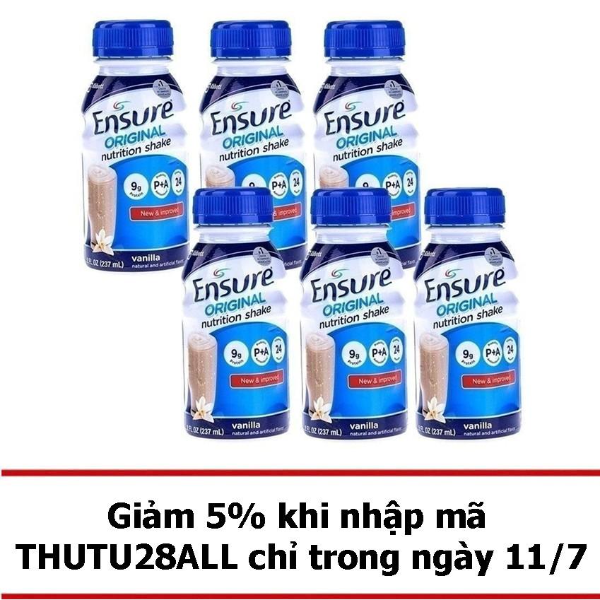 Bộ 6 chai sữa nước Ensure Vani 237ml