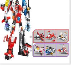 combo 6 in 1 máy bay biến hình Robot đồ chơi lắp ráp