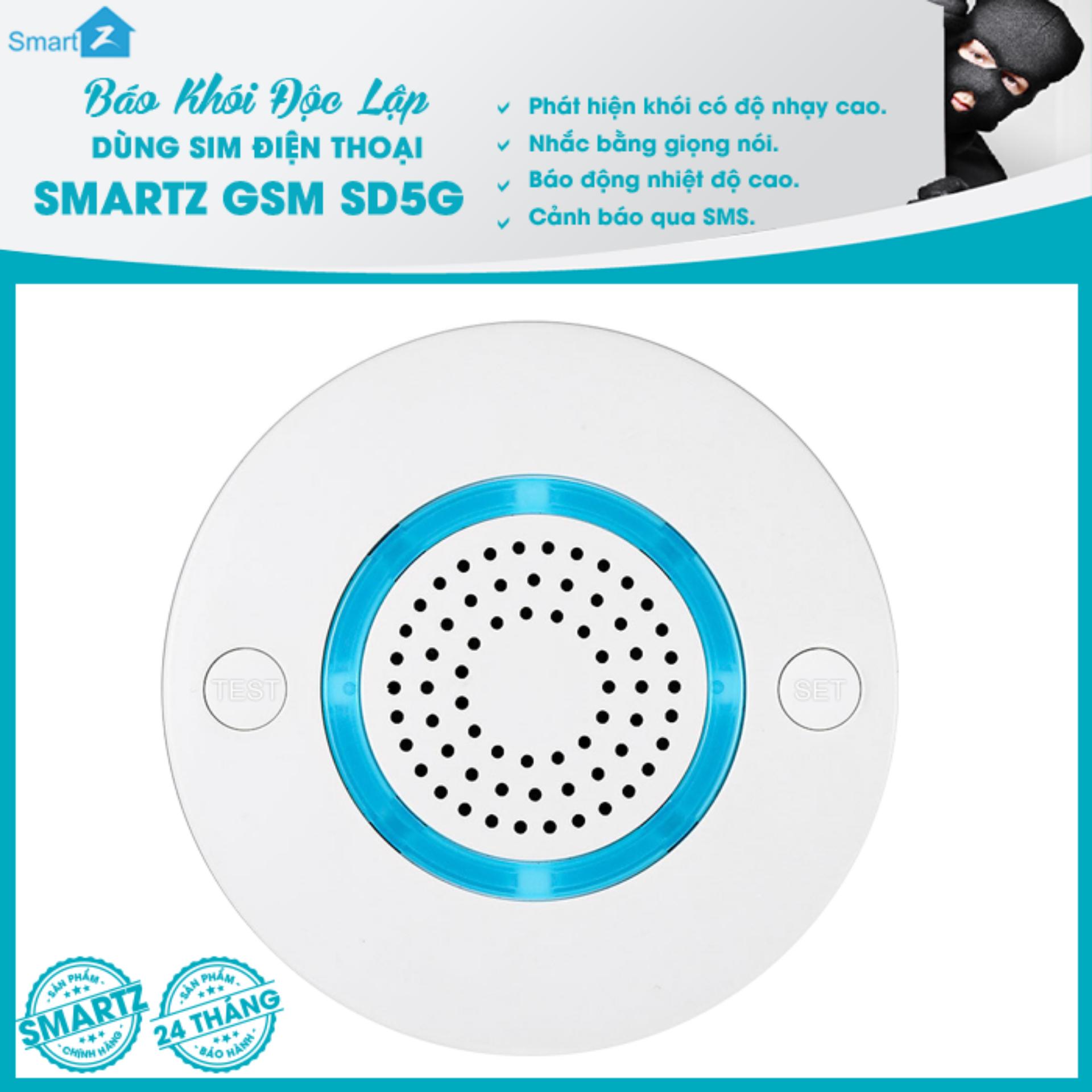 Báo Khói Độc Lập Dùng Sim Điện Thoại GSM SD5G - HÃNG PHÂN PHỐI ĐỘC QUYỀN