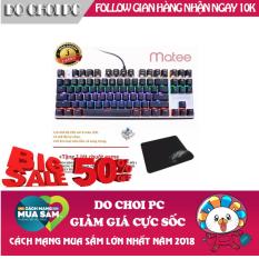 Bàn Phím Cơ Game Thủ Zero E-Sport 87K Đèn Led 13 Chế Độ Switch blue +Tặng lót chuột thương hiệu Do choi PC