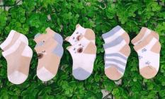 Bộ 5 đôi vớ tất lưới cho em bé từ 0-12 tháng tuổi(mẫu có tai chống mồ hôi trộm)