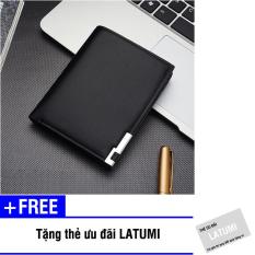 Bóp ví nam đứng da PU Latumi S2571 + Tặng kèm thẻ ưu đãi Latumi