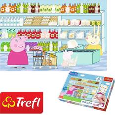 Tranh ghép hình TREFL 75117 – Sticker 35 mảnh Peppa Pig đi chợ (kèm bảng dán Sticker) (jigsaw puzzle Tranh ghép hình chính hãng TREFL)