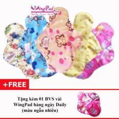 Combo 5 miếng băng vệ sinh vải WingPad phổ thông ban Ngày 25cm (ngẫu nhiên) – Tặng 01 miếng hàng ngày Daily 17cm