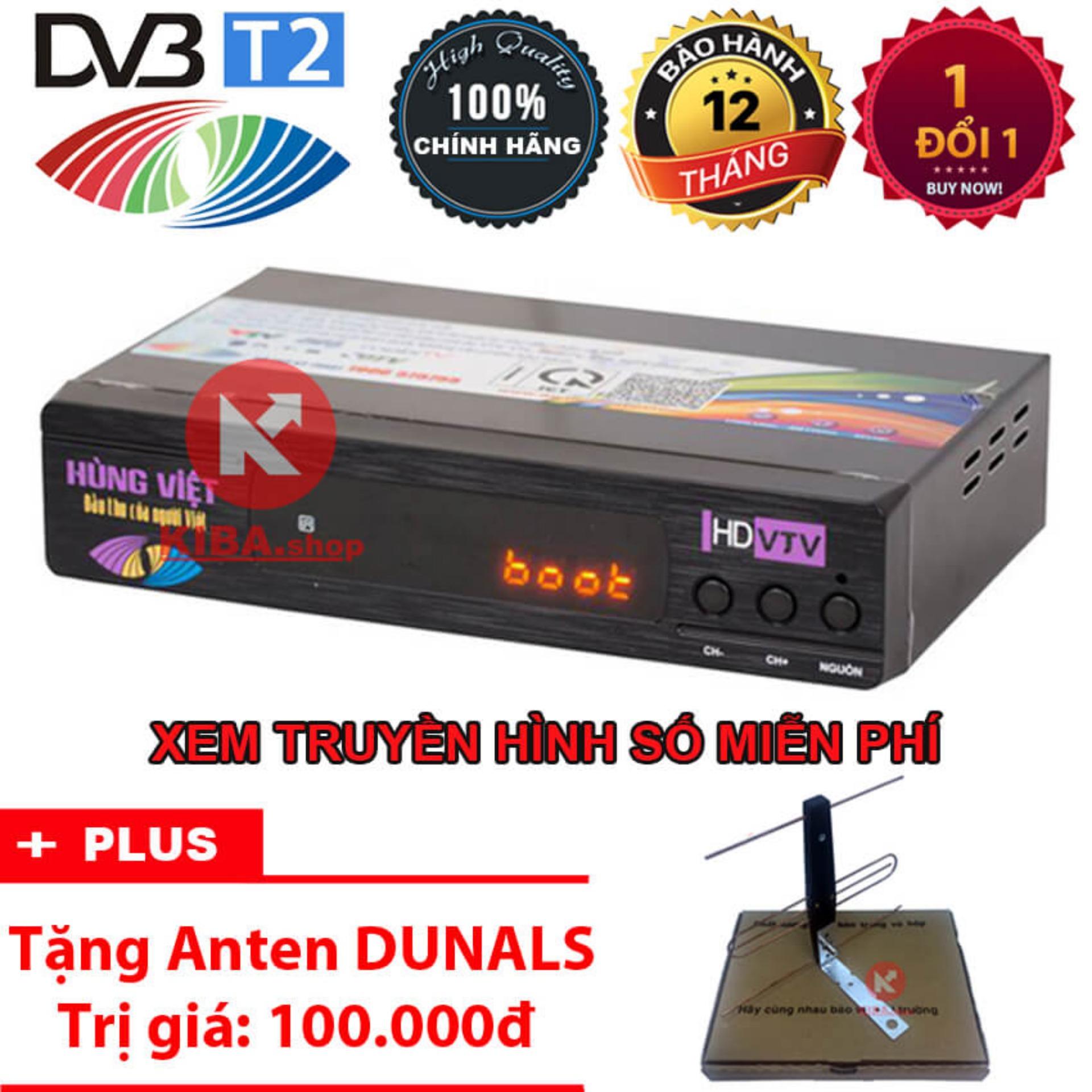 Đầu thu kỹ thuật số Hùng Việt DVB T2 TS123 - Tặng Anten khuếch đại