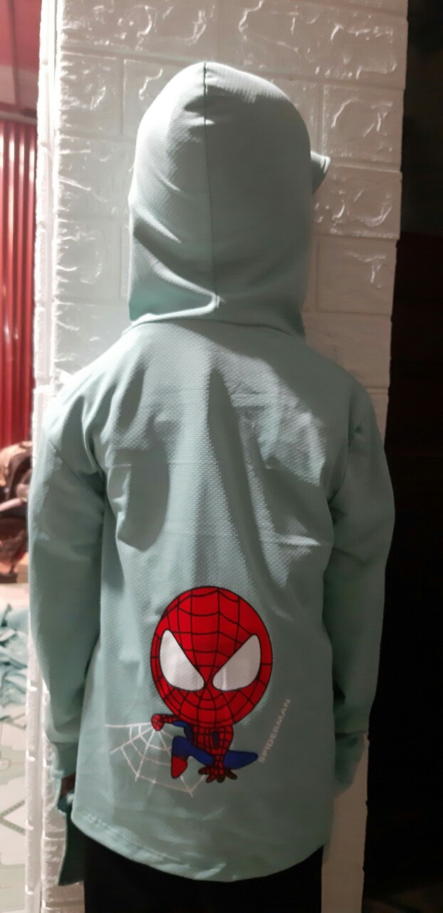 Áo chống nắng cho bé trai FUHA, áo chất vải thông hơi bé 15-40 kg họa tiết hình người nhện