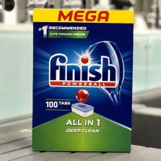 Viên rửa bát Finish All in one 100 viên dùng cho máy rửa chén bát + Tặng 2 viên FInish