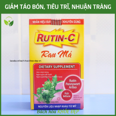 Viên uống Rutin C Rau Má giảm viêm nhiệt miệng, giảm táo bón, tiêu trĩ, nhuận tràng, thanh nhiệt cơ thể – Hộp 30 viên