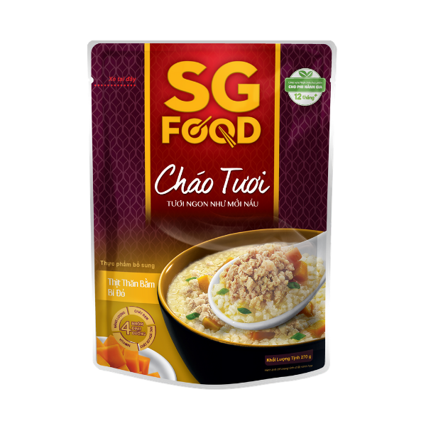 Cháo Tươi Sài Gòn Food Thịt Thăn Bằm & Bí Đỏ 270G